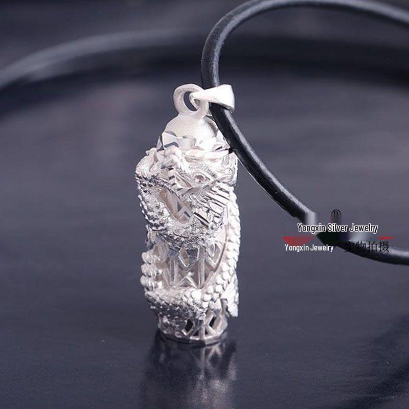 Sterlingsilber Drachen Säulen Anhänger Halskette: Trendiges Tierkreiszeichen-Design, Kühne Persönlichkeit, Ideales Weihnachtsgeschenk für Freund.