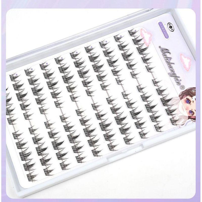 Lactacia - Kleberloses Multipack Falsche Wimpern Cluster / Pinzette / Set (Verschiedene Designs)