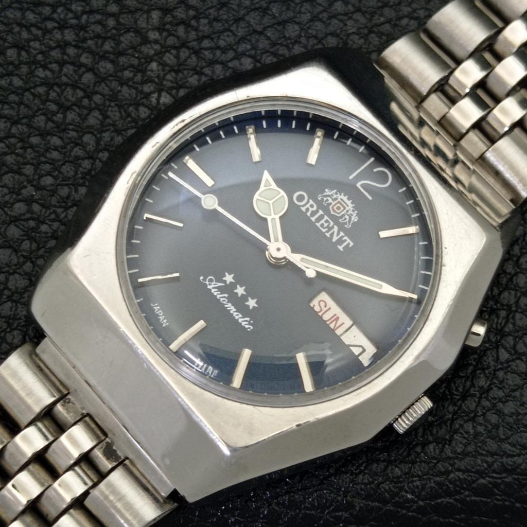 GENUINE VINTAGE ORIENT AUTOMATIC 46941 JAPAN MENS BLUE DIAL WATCH A500348-2 R151b-a500348
