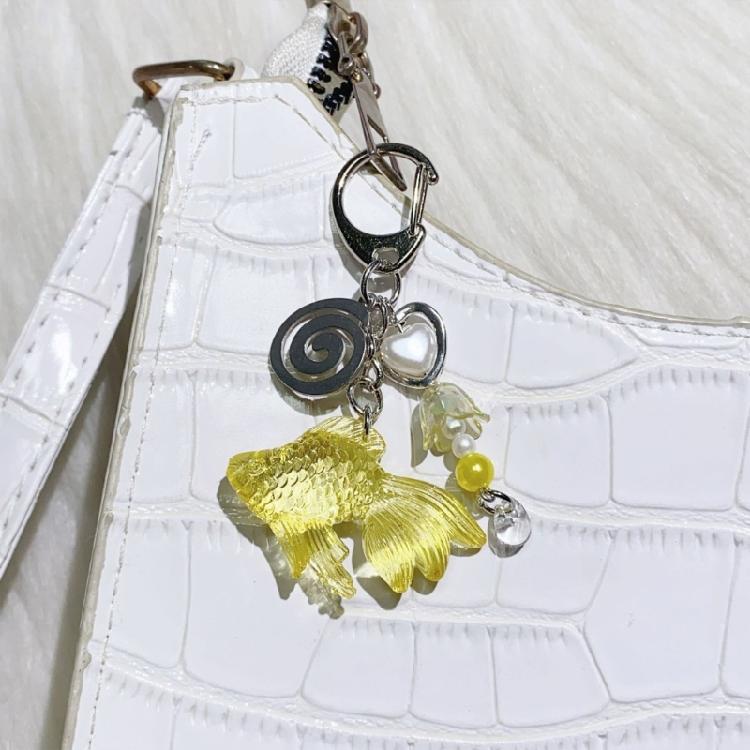 Auspicious Fish Keychain Representing Luck And Prosperity Plastic And Alloy Construction For Everyday Convenience