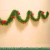 Christmas Ribbon Garland & Ornaments: Rattan, Leaves, Snowflakes & Tinsel for Decoration
