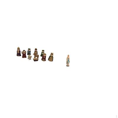 Nativity Scene Figurines Set with Mary Statue Religious Tabletop Ornaments Decorative Artwork for