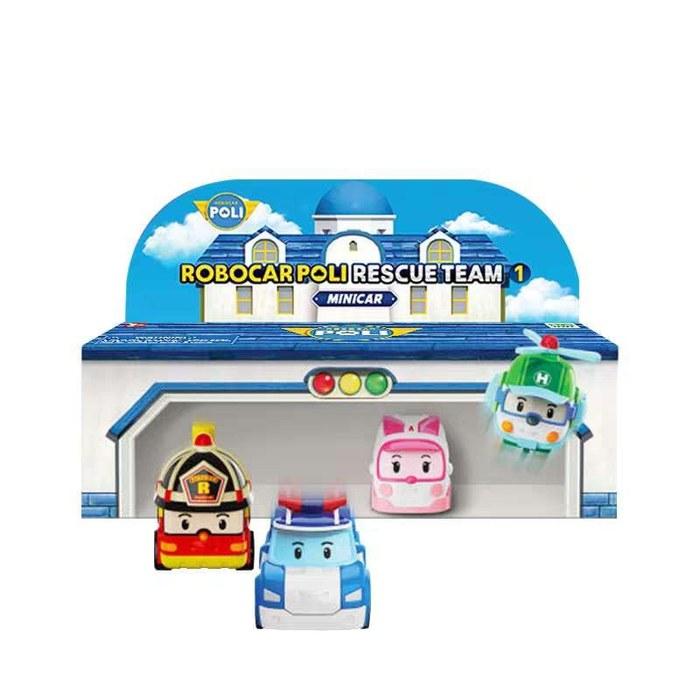 Robocar Poli Rescue Team Mini Cars 4-Pack (Amber, Poli, Helly, Roy)