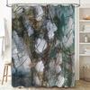 Modern Abstract Print Shower Curtain Set for Bathroom Decor Green/White Colorful Waterproof Fabric with Hooks included