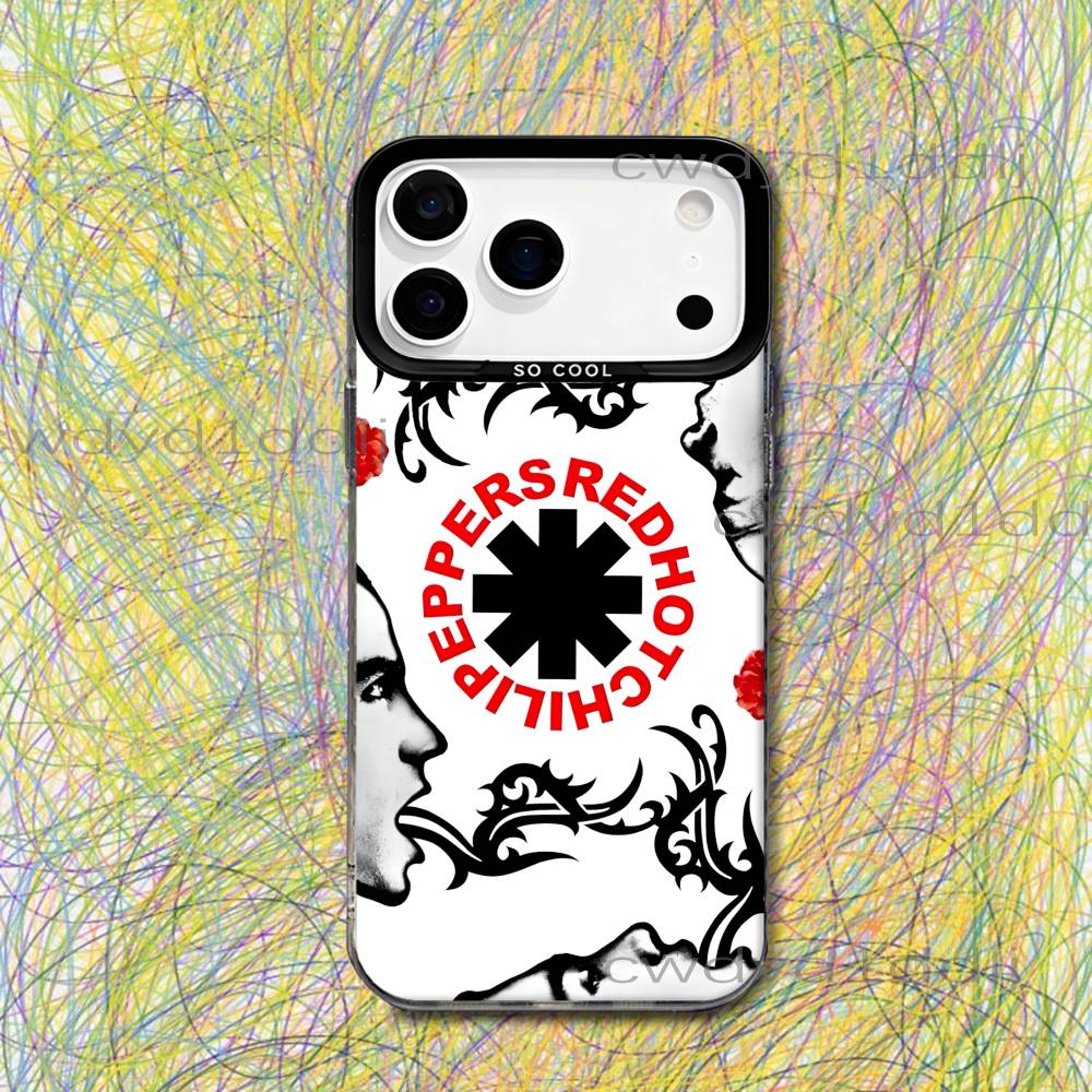 R-Red Hot Chili Peppers RHCP Phone Case For iPhone 17,16,15,14,13,12,11,X,8,7,Pro,Max,Plus,SE4,Air,Mini IMD Gray Hard Matte