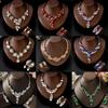 Elegant Alloy Jewelry Set: Two-Piece Necklace & Earrings for Versatile Banquet Accessories