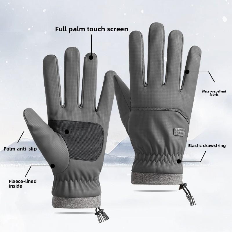 Winter Cycling Gloves Men's Motorcycle Winter Outdoor Waterproof Touch Screen Windproof Fleece Keep Warm MTB Road Bike Gloves