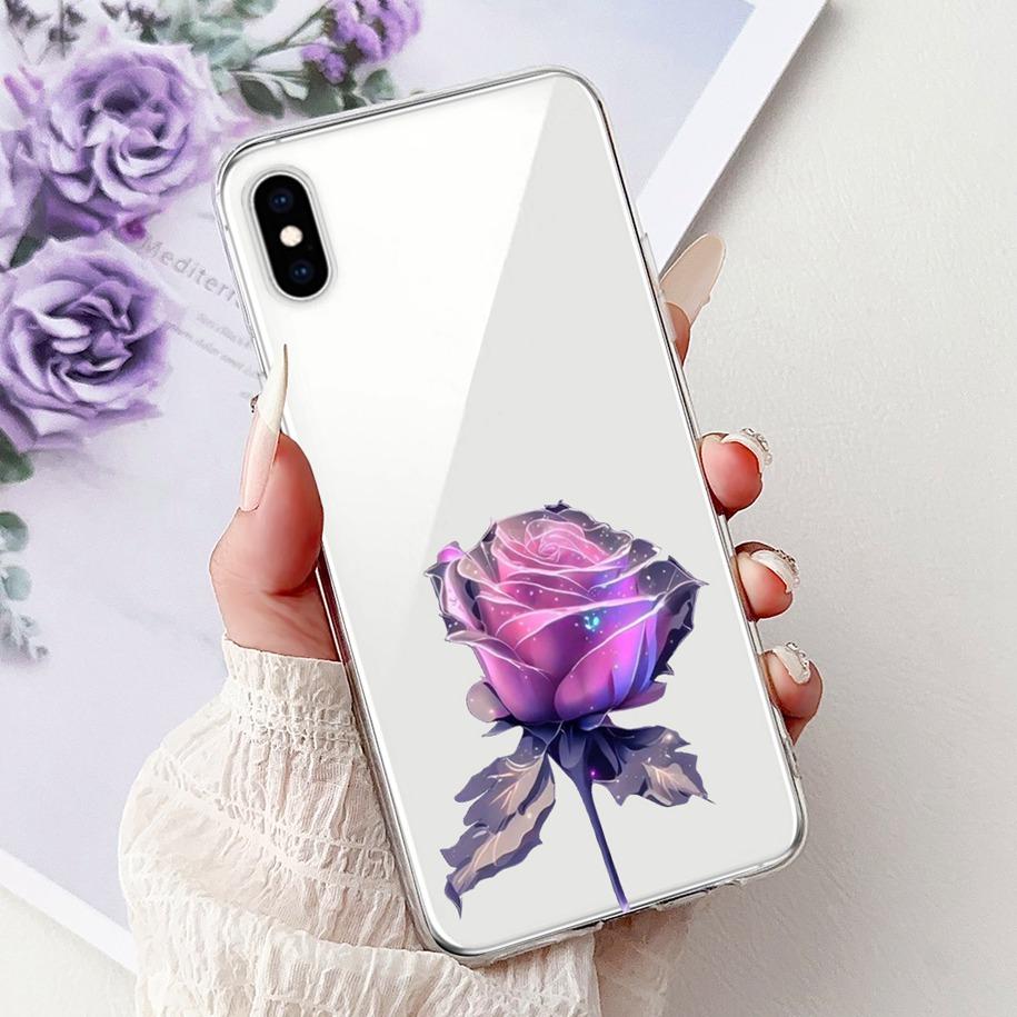 Per iPhone X XS Custodia Popolare Fiore Farfalla Morbido Trasparente Silicone Sottile Cover Posteriore Per iPhoneXS Max XR Custodia iPhoneX Bumper