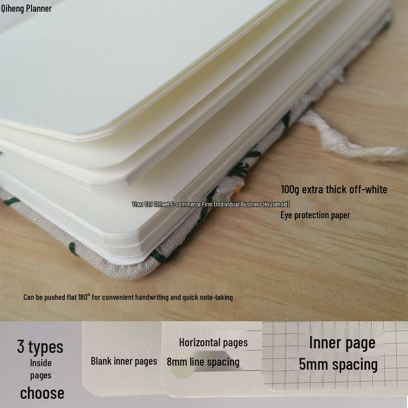 A6 Embroidery Cloth Notebook: Student Planner & Diary