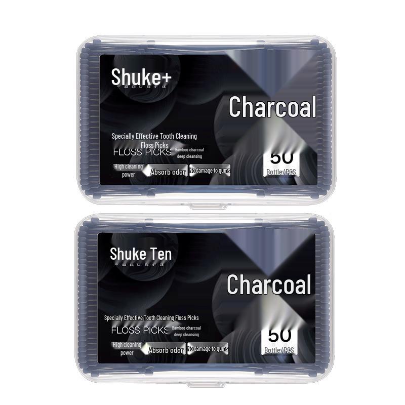 Shuke Bamboo Charcoal Dental Floss Sticks