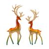 2 Decorative Deer Figurines Desk Ornaments Crafts Lifelike Reindeer Statues for Halloween Bookshelf