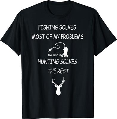 Funny Fishing And Hunting Gift Christmas Humor Hunter Cool T-Shirt