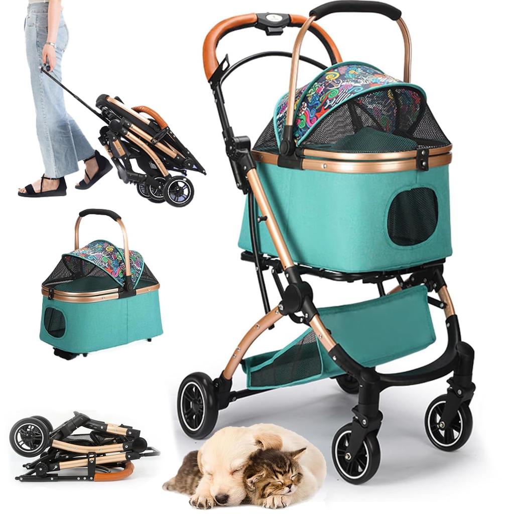 JZOOOZ Pet Separate with Rotating Front Easy To Assemble Dog Easy To Store Dog Large Heavy Load For Small Medium Convenient for Going Walking Cart,