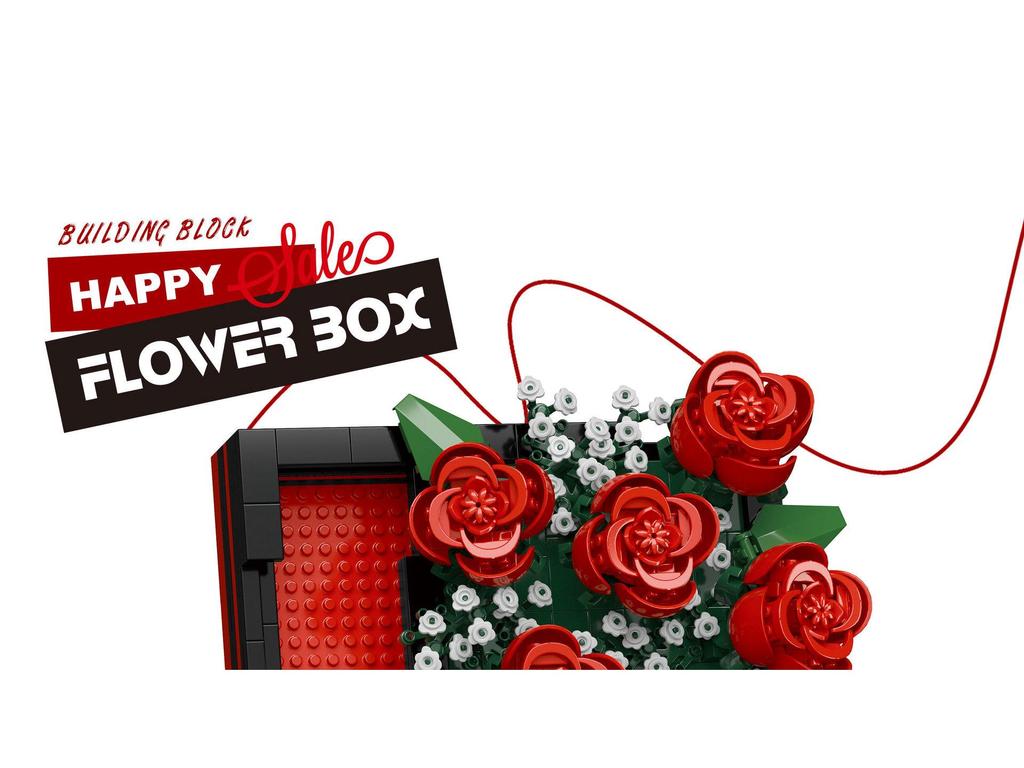Creative Bouquet Building Set: Rose & Hibiscus Flower Blocks – LEGO Compatible Ornament & Gift