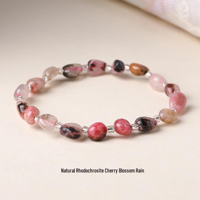 Original Natural Stone Beaded Bracelet - Women's Irregular Shape Crystal for Seaside Vacation Style
