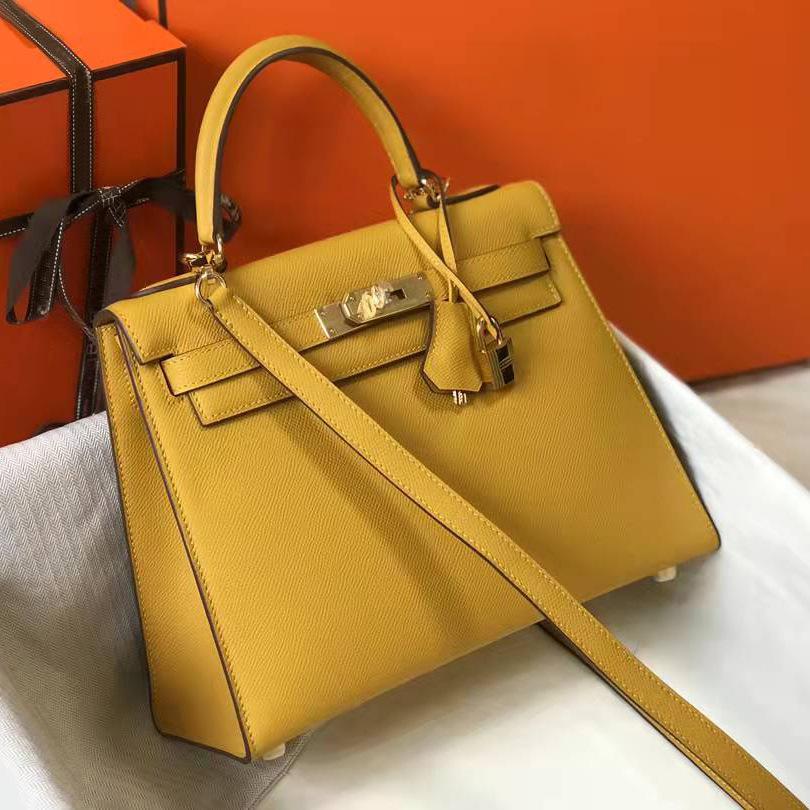 Genuine Leather 2021 New H Family Women's Bag Cowhide Palm Pattern Lock Bag Casual Shoulder Handbag Trend