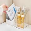 Clear Multifunctional Cosmetic Organizer: Slanted Storage for Lipstick, Eyebrow Pencil, and Masks