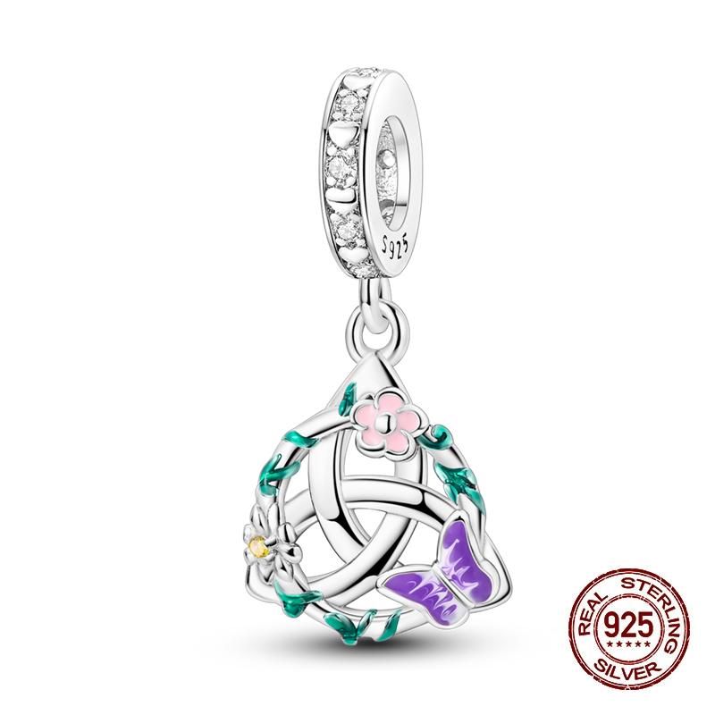 Compatible With 3MM Authentic Bracelets copper Colorful Dragonfly Flower Gem Butterfly Charm Bead Charms Bead Charms Fine Do It Yourself Jewellery Mak