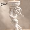 Modern Minimalist Home Accents Retro Angel Candle Holder Cupid Roman Column Stand Vintage Statue Decor Figurine Decorative Candlestick for Wedding,
