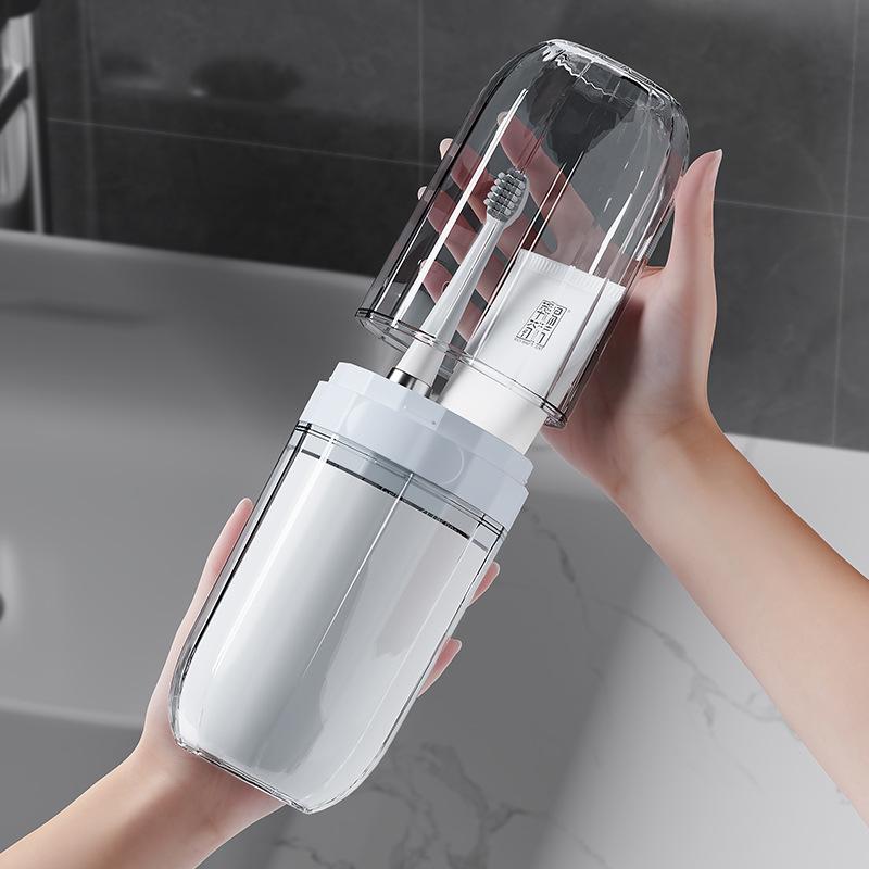 Travel Wash Cup: Portable Toothbrush and Toothpaste Storage Set for Dorms and Business Trips.