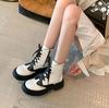 Winter Color Matching Short Boots Thick-soled Muffin British Style Large Size European and American Martin Boots Women