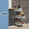 Slidable Slim Storage Cart Pullout Rack for Kitchen Livingroom Bathroom Multi-Tiers Storage Rack Free Combination Space Saving