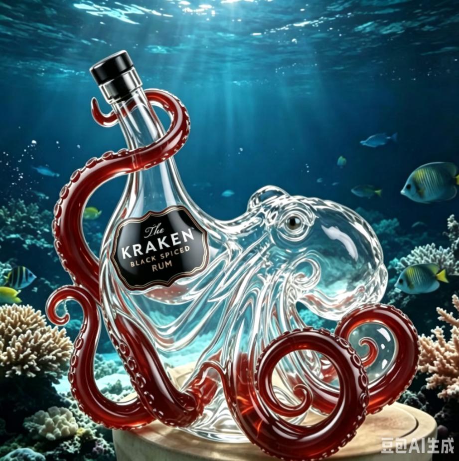 Octopus Shaped Glass Whiskey Decanter with Red Tentacles Liquor Bottle for Home Bar