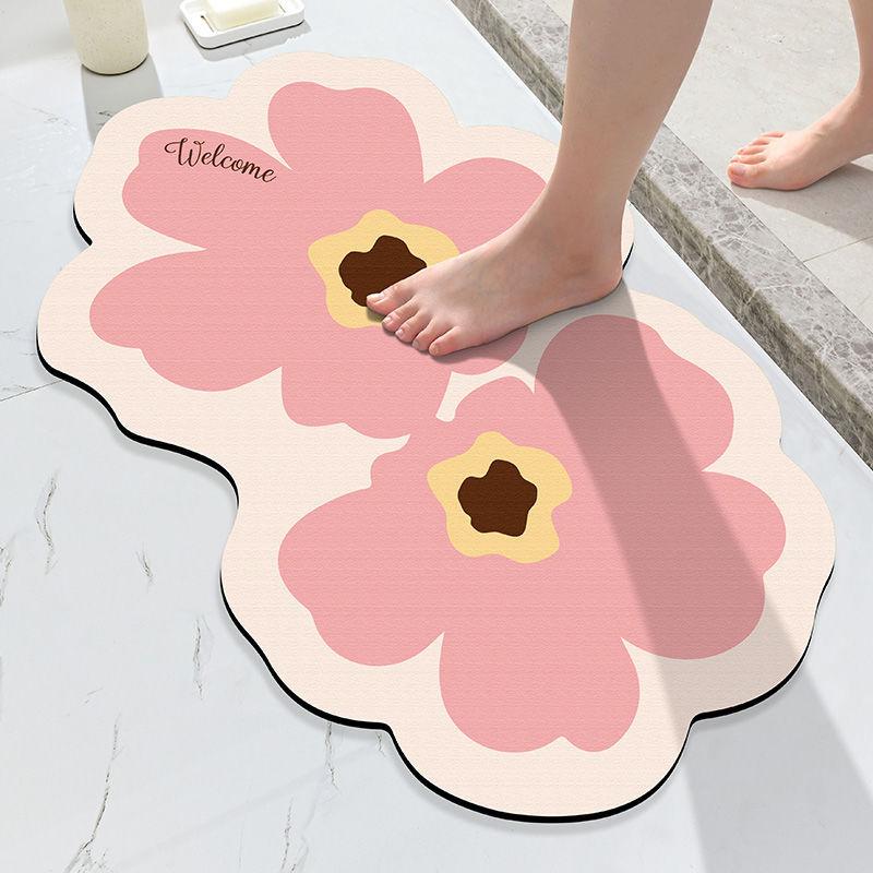 

Bathroom Floor Mat Slip-resistant Toilet Floor Mat Premium Home Technology Velvet Door Mat Simple Toilet Door Carpet 40*60CM