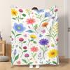 Fflannel Blanket 1pc Colorful Flowers And Butterflies Soft Comfortable and Warm This Nap Blanket/sofa Blanket Is Suitable for All
