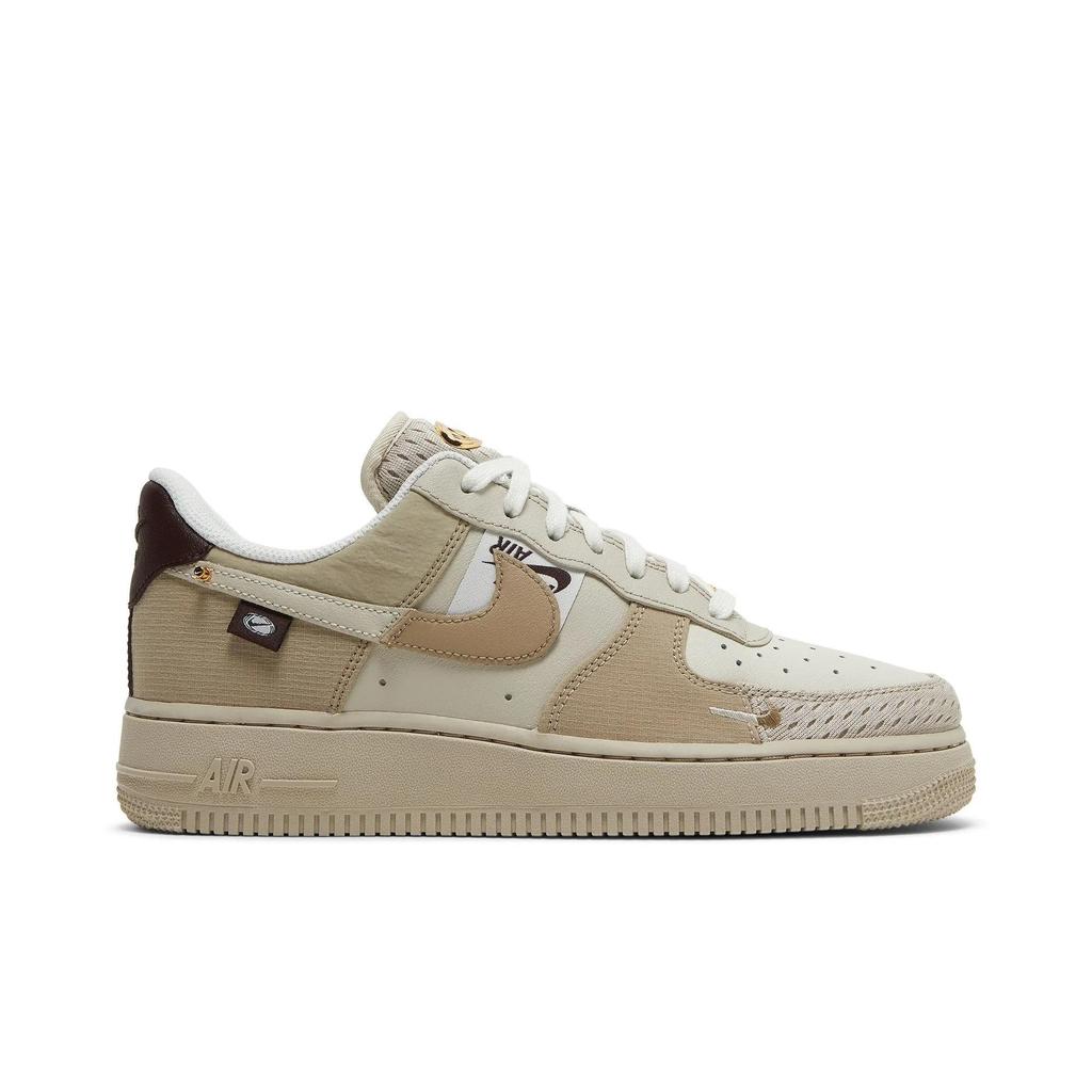 Nike Womens Air Force 1 '07 LX 'Tan Bling' (women's Sizes) Light Orewood Brown / Khaki / String Skate Shoes DX6061 122