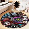 Custom Name Halloween horror Printed Round Rug Carpet Chair Rug Area Rug Entryway Doormats,for Office Chair Living Room Bedroom Kitchen Room.