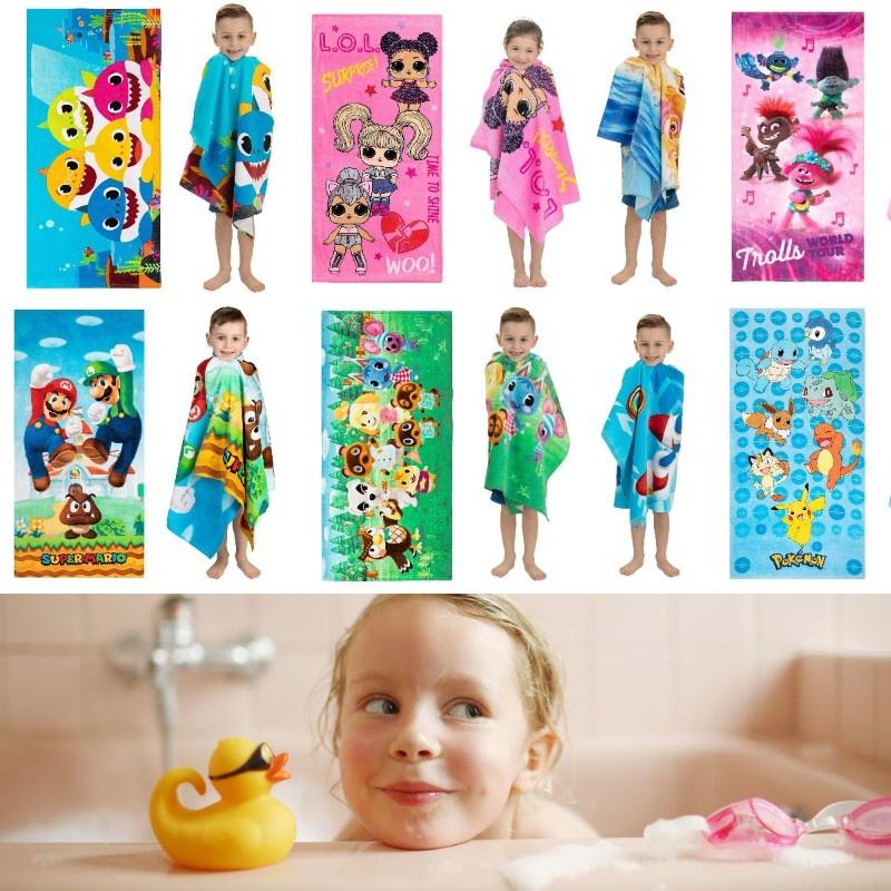 Boys Girls Pokemon Bath Towels Microfiber Beach Pool Swim Towel