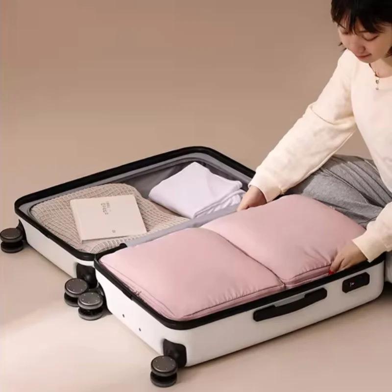 Home Large-capacity Clothing Storage Bag Travel Folding Double Zipper Compression Bag Portable Handheld Compression Packing Bag