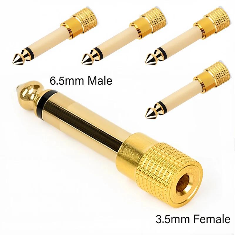 5Pcs 3.5mm 6.35mm Stereo Mono Plug To 3.5mm 6.5mm Audio Jack Connector Adapter Converter for Speaker
