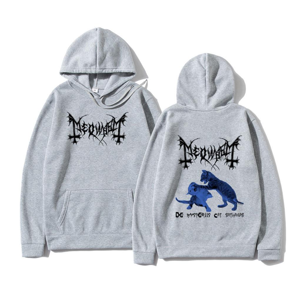 

90s Mayhem Band Graphic Hoodie Cat Graphic Sweatshirt with Print Men Women Novelty Vintage Pullover Man Fashion Hip Hop Hoodies 3XL