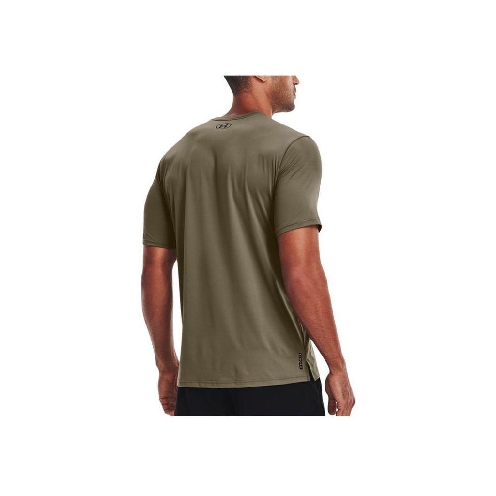 Under Armour Rush Series Logo Crew Neck T-Shirt Men Tops Green 1366138-361