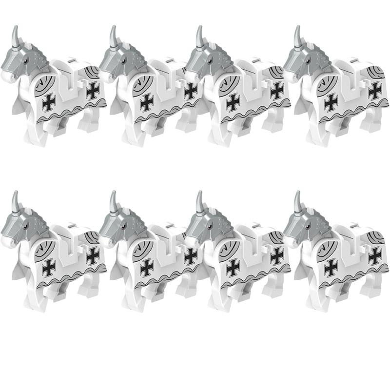 MOC Medieval Military Building Blocks Cavalry Regiment Knight Horse Animal Accessories Set Mini Bricks Buy Goods Boy Toy Gift