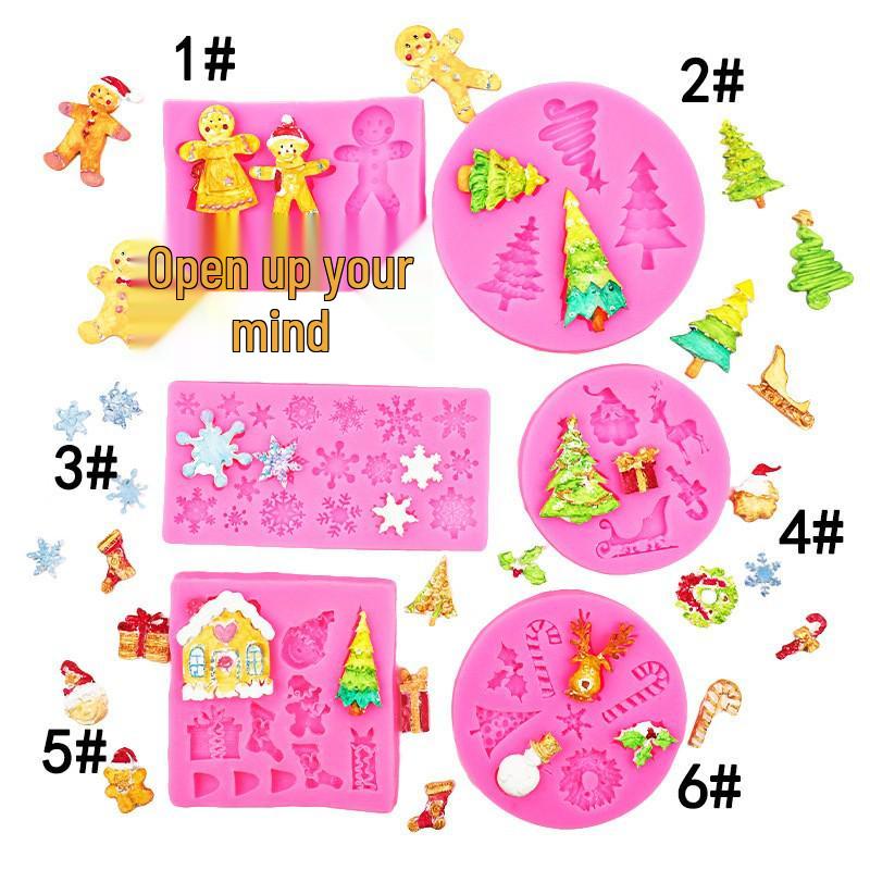 Christmas Snowflake Tree & Reindeer Fondant Cake Molds Set