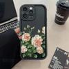 Oil Painting White Rose Flower Silicone Phone Case For iPhone 15 14 13 12 11 Pro Max XS X XR 7 8 Plus Shockproof Soft Cover