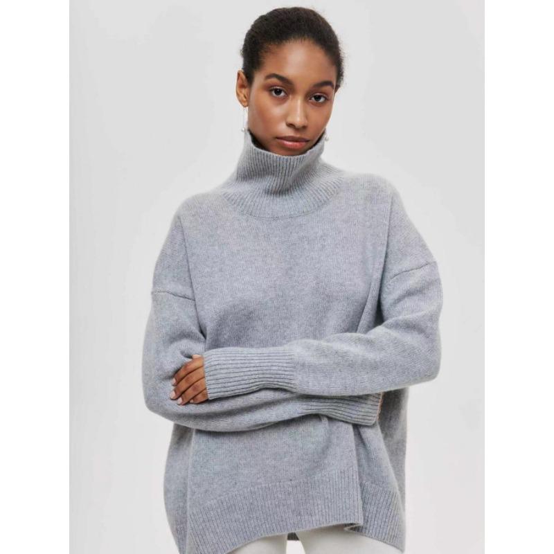 TIFICY Maglioni a collo alto a maniche lunghe con stampa tinta unita, casual, autunno inverno, da donna