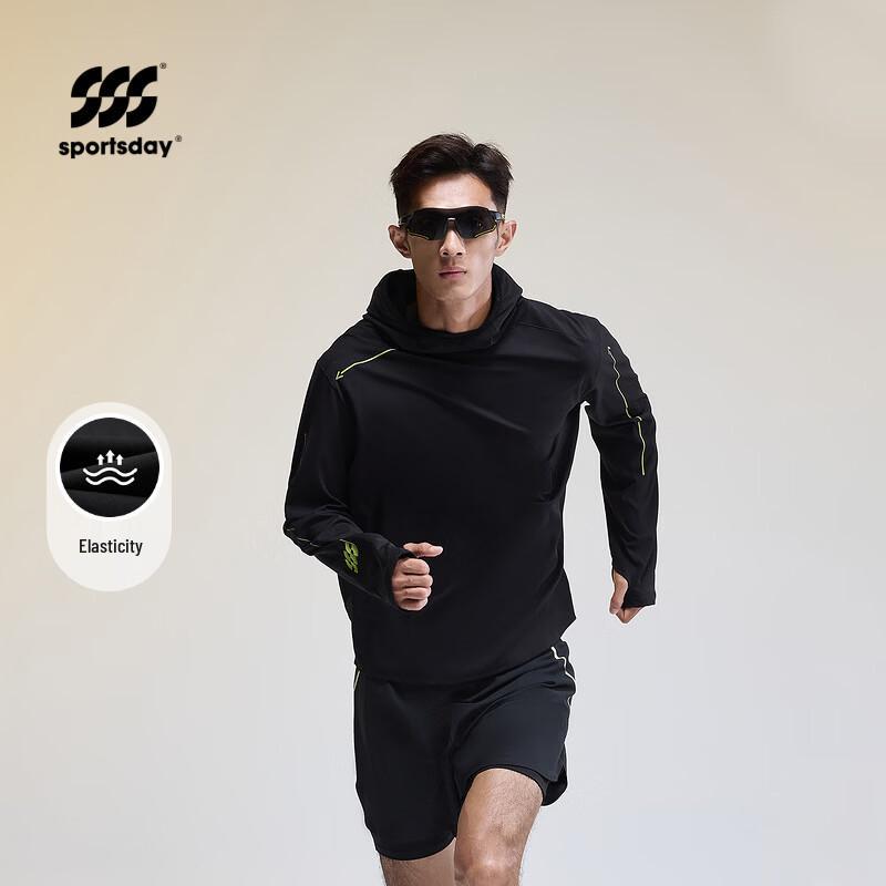 

HLA SUWUKOU Men s Hooded Long-Sleeve Sport T-Shirt M