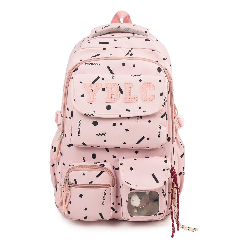 Girls' Junior High School School Bags Cute Printed Backpack High School Student Lightweight SchoolBags Large Sized Computer Bag for College Students