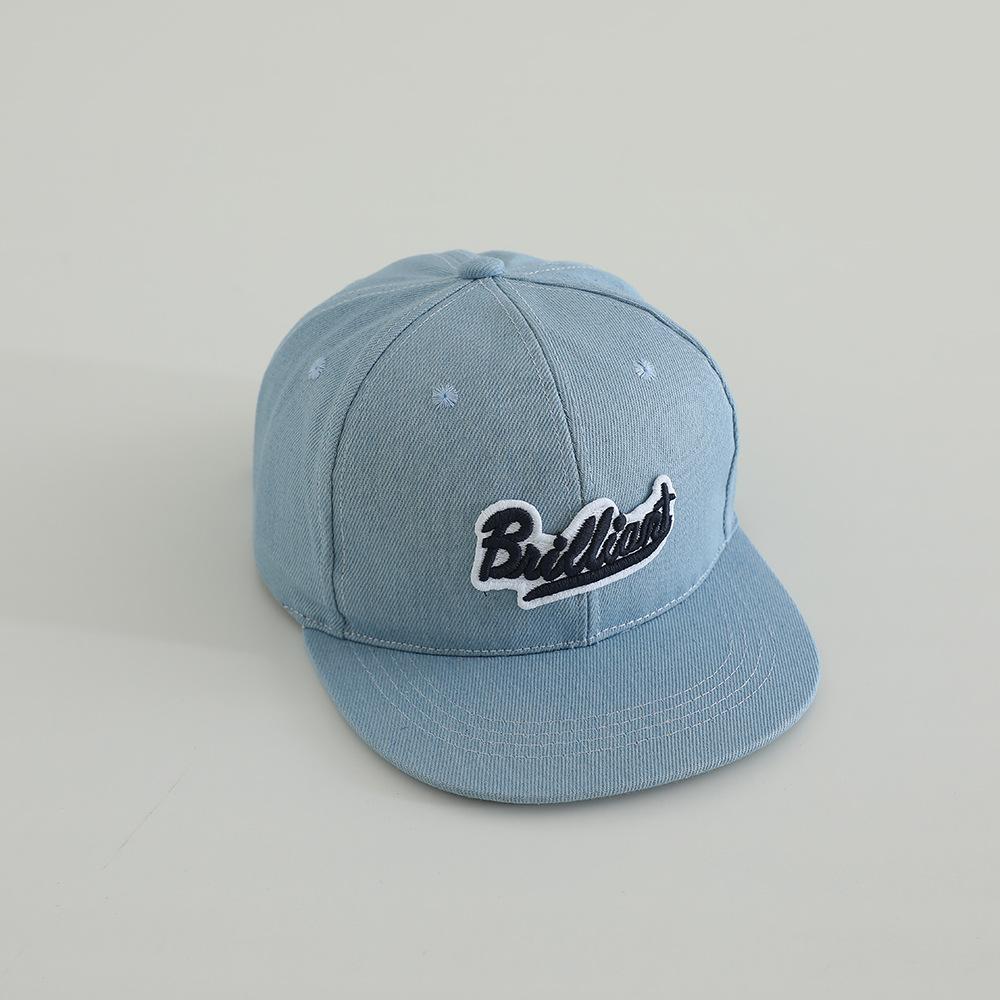 

JYL TS DIY Denim Kids Cap Hip-hop Street Dance Hat Cotton lightblue_52-54CM срібло озеро синього кольору