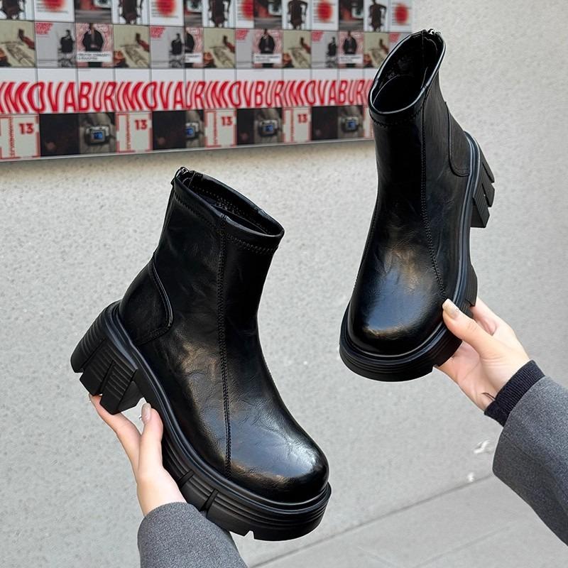 Platform Martin boots women's new autumn and winter high heels small ankle boots versatile thin short boots