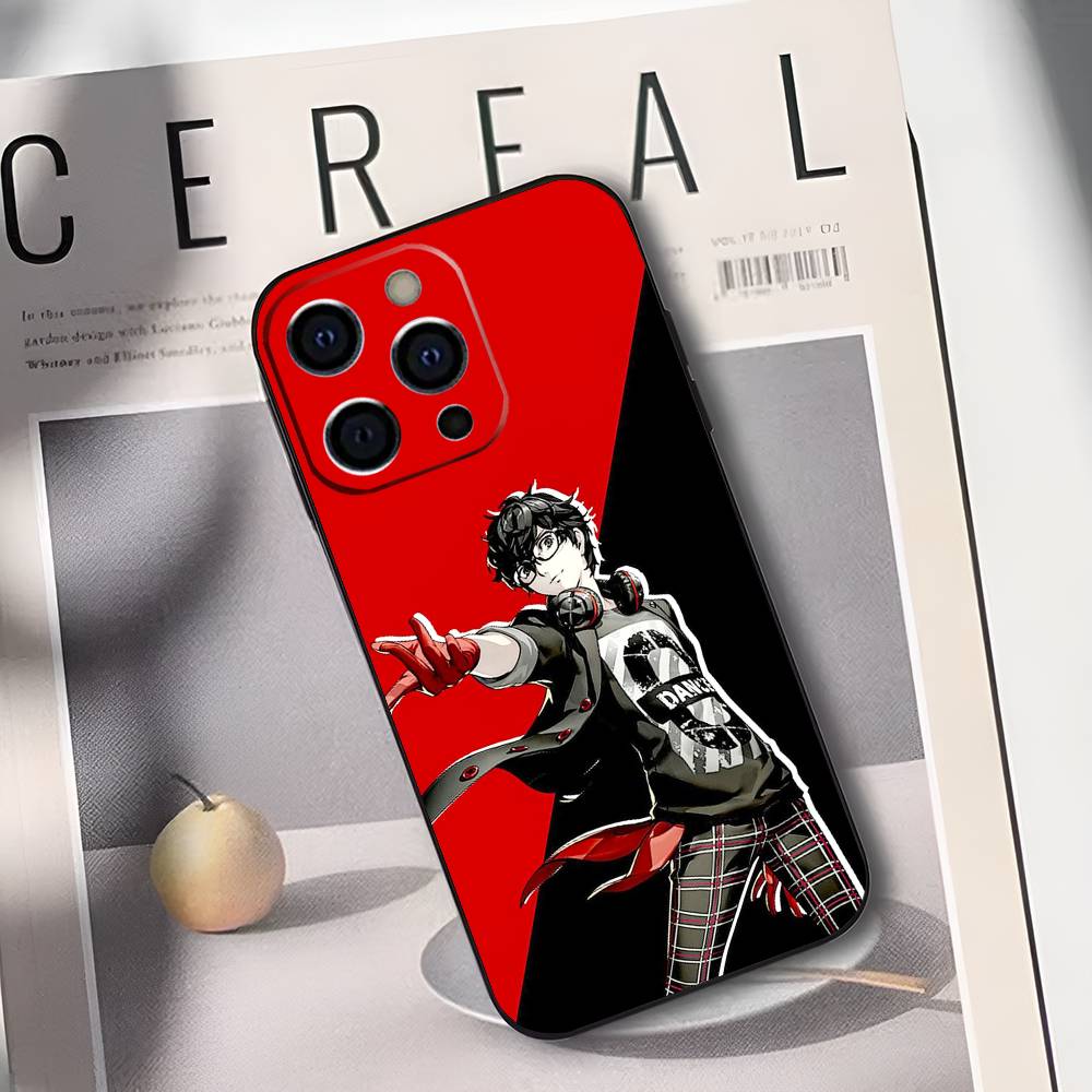 

Чехол для телефона Persona 5 Anime для iPhone 17,16,15,14,13,12,11 Plus,Pro Max,XS, Мягкий черный чехол iPhone17air
