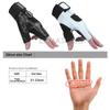 Motorradhandschuhe ohne Finger, Halbfingerhandschuhe schwarz atmungsaktives PU-Leder Saison