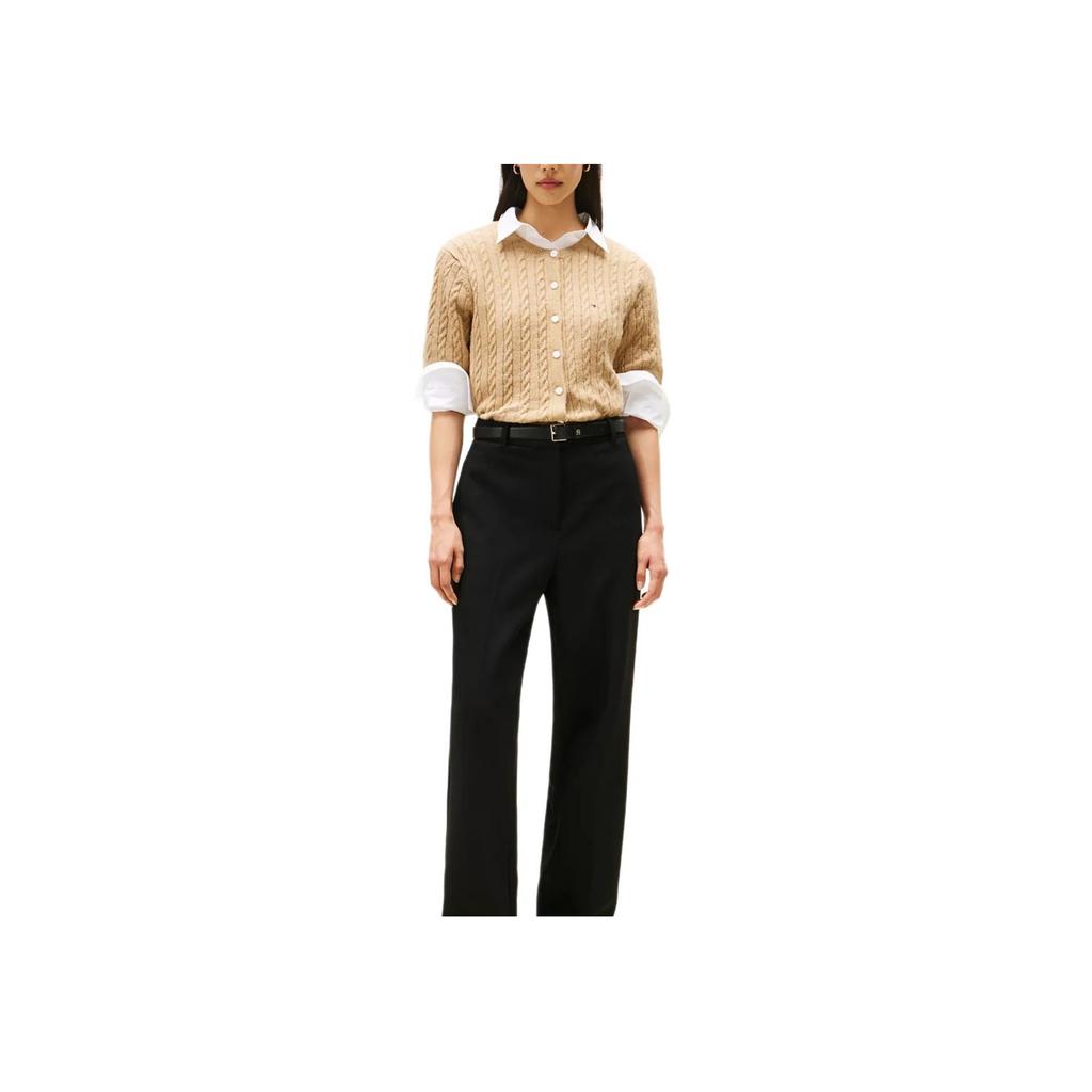 Tommy Hilfiger Comfortable Casual Soft Simple Round Neck Short Sleeve Knit Top Women tops XW06063-A0A