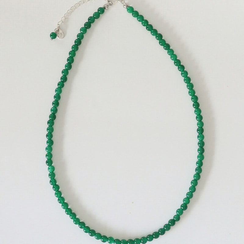 modernlike silver 925 onyx green necklace 4mm