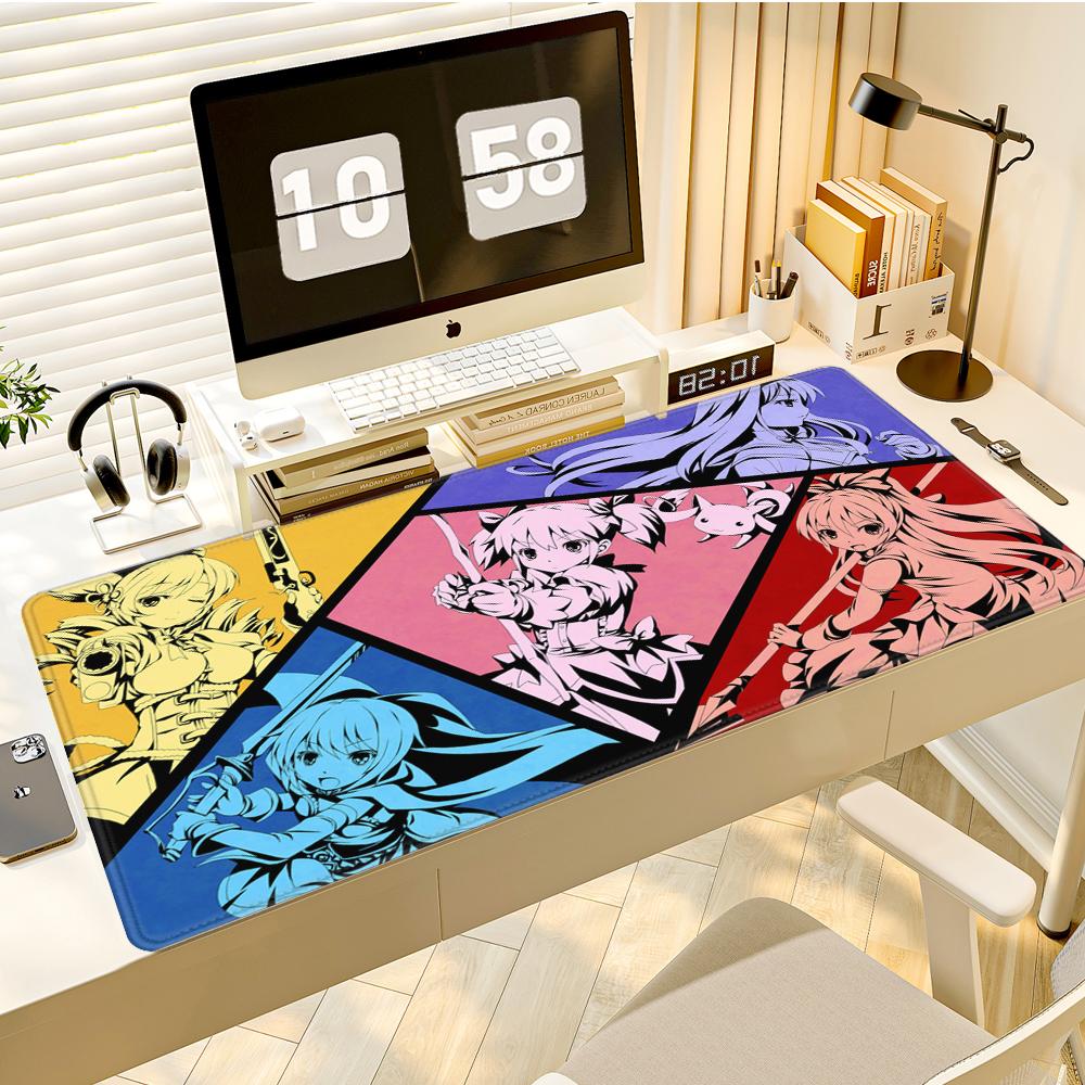 Extended Pad Rubber Mousepad Madoka Kaname Anime Nonslip Desk Mat Office Accessories Magical Girl Mouse Carpet Pc Cabinet Games