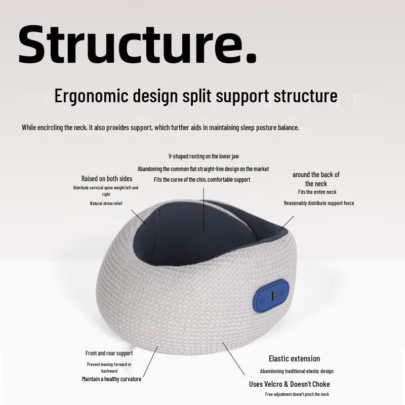 JANCHENG Portable U-Shaped Memory Foam Electric Massage Pillow CN plug (adapter included)